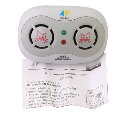 Dual Ultrasonic Sensor Mouse Chaser(White)