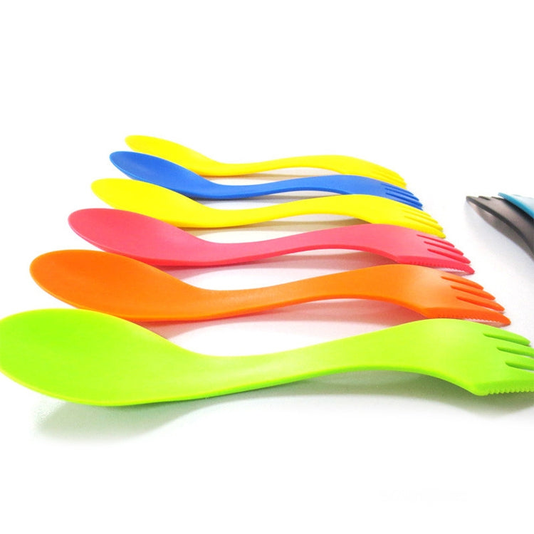 6 PCS Colorful ABS 3-in-1 Knife / Fork / Spoon Set