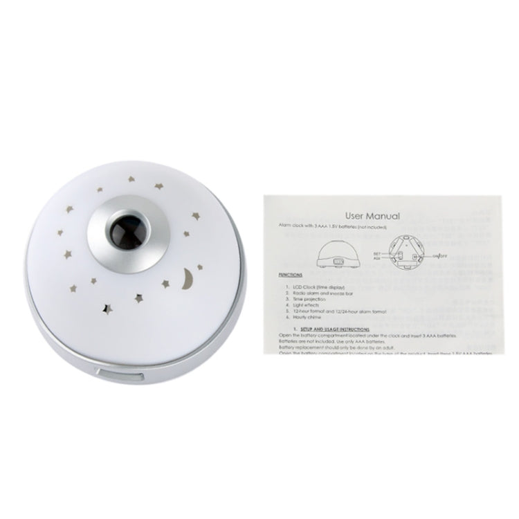 Color Night Light With Projecting Clock(White)