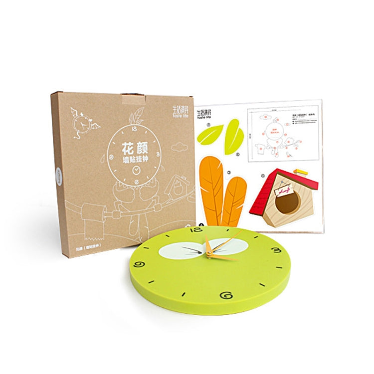 DIY 3D Cartoon Bird Style Wall Clock(Green)