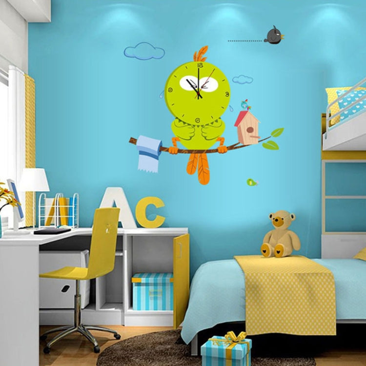 DIY 3D Cartoon Bird Style Wall Clock(Green)