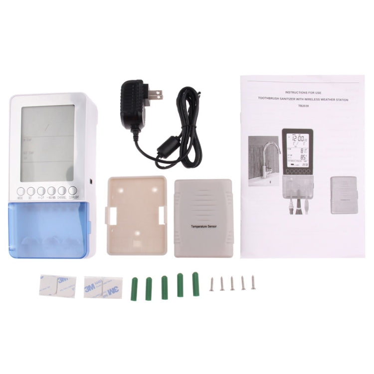 Professional Wireless Thermo Monitor & Tooth Brush Sanitizer with UV (TB2030)(White)