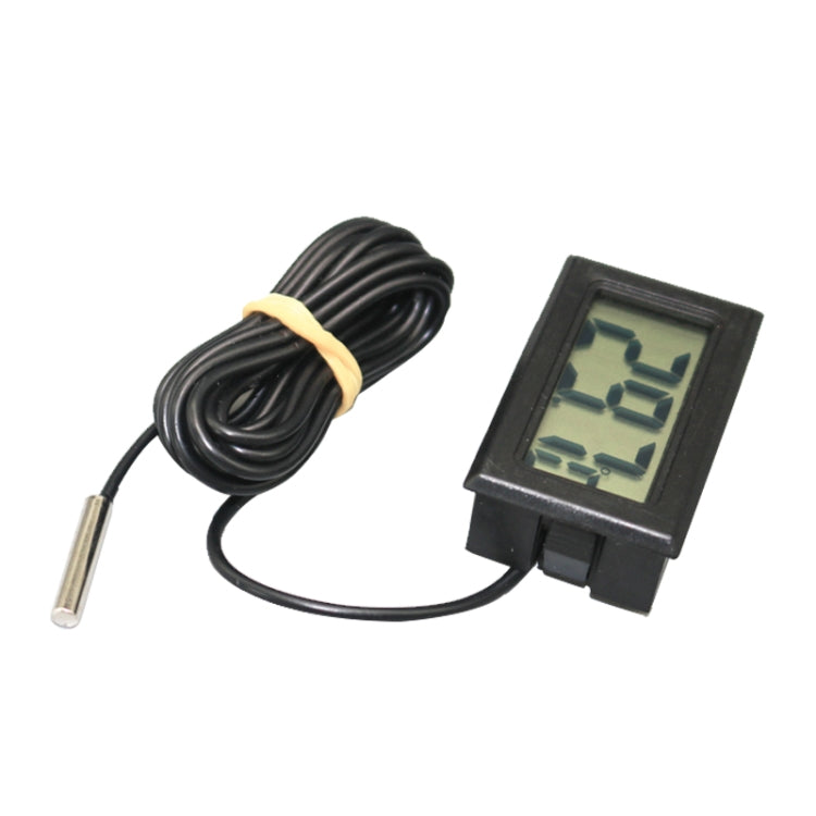 Mini LCD Digital Thermometer for Fridge Freezer, Insert Size 46mm x 26.6mm, Cable Length 1m(Black)