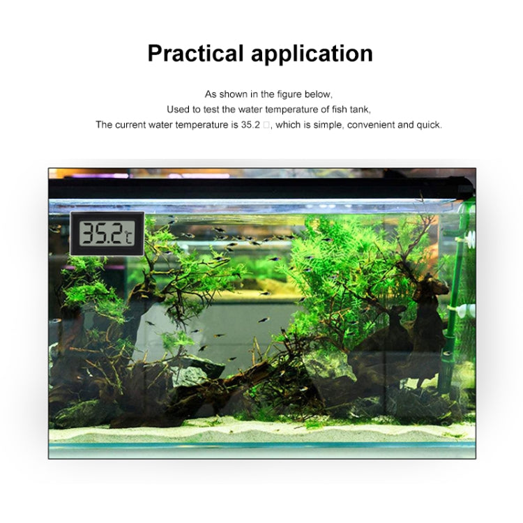 Mini LCD Digital Thermometer for Fridge Freezer, Insert Size 46mm x 26.6mm, Cable Length 1m(Black)