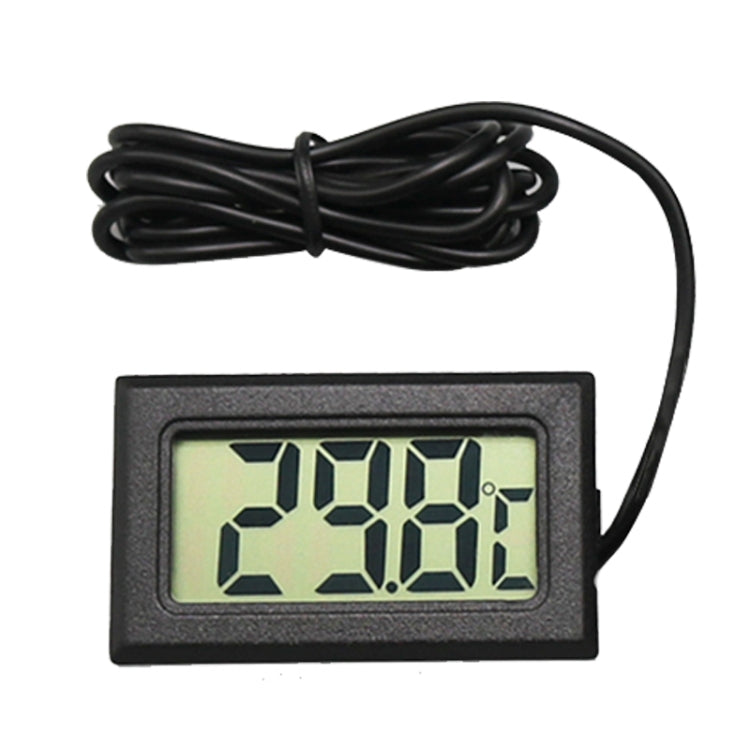 Mini LCD Digital Thermometer for Fridge Freezer, Insert Size 46mm x 26.6mm, Cable Length 1m(Black)