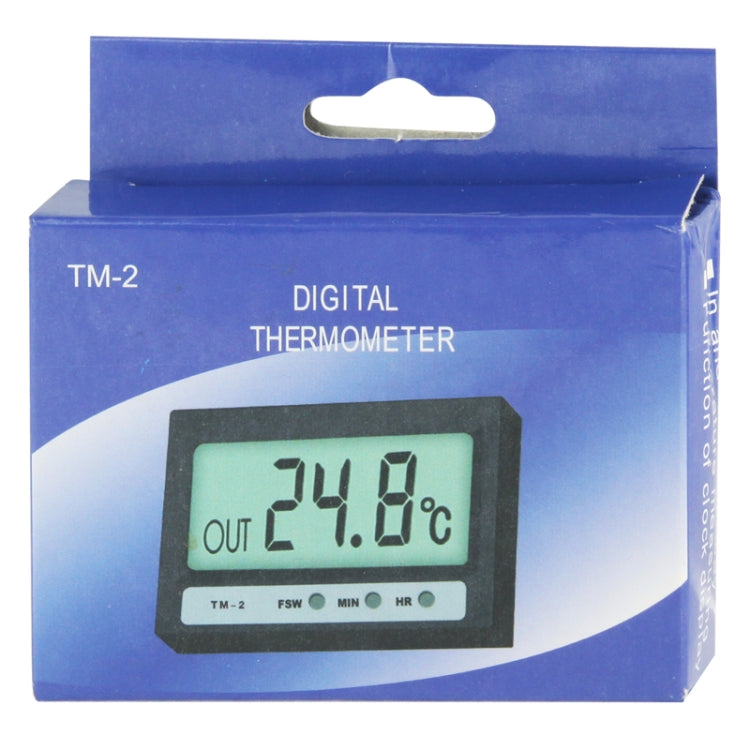 Dual Way (Indoor and Outdoor) LCD Digital Thermometer with Clock Display Function, TM-2 (Black)