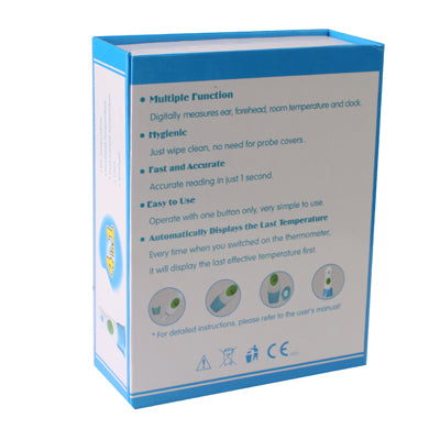 4 in 1 (Ear Temperature / Forehead Temperature / Environment Temperature / Clock) Infrared Thermometer