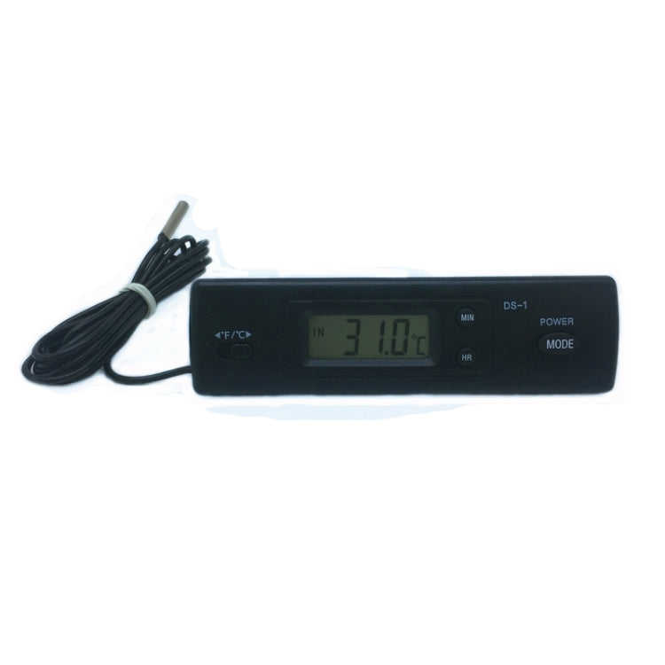 Digital Indoor / Outdoor Thermometer with Clock(Black)