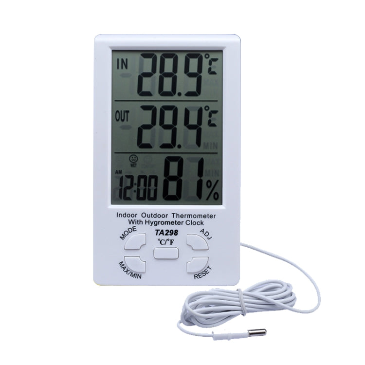 TA298 Digital LCD Humidity / Hygrometer and Thermometer with Extra Sensor Cable