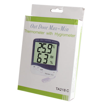 Digital LCD Thermometer with Extra Sensor Cable and Hygrometer