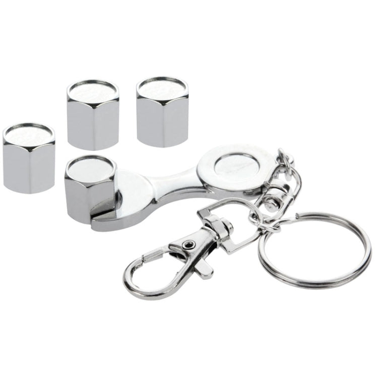 4 PCS Tire Valves Decorated Cap with Wrench