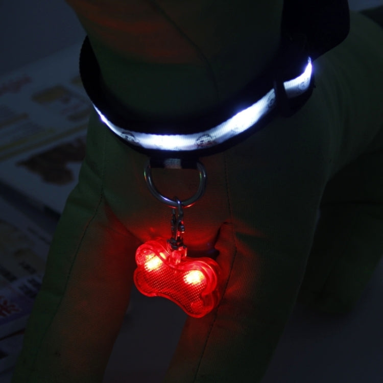 2 LED Bone Style Pet Safety Flash Pendant