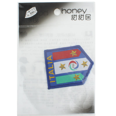Italian flag style of Personalized Clothing Fabric Patch Attached
