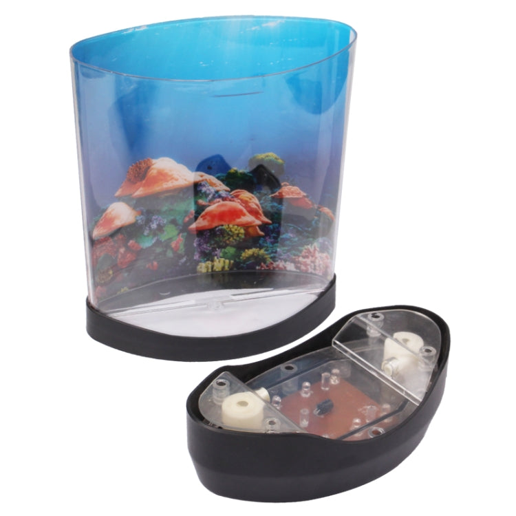 Multicolored PVC Decorative Fish Tank with 3 Acaleph(Black)