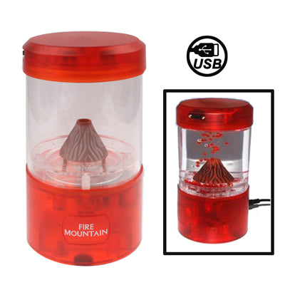 Mini USB Powered Red Light Fire Mountain Aquarium