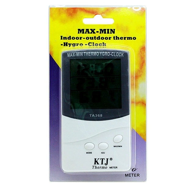 TA368 Digital LCD Outdoor / Indoor Temperature Hygrometer Thermometer With Clock