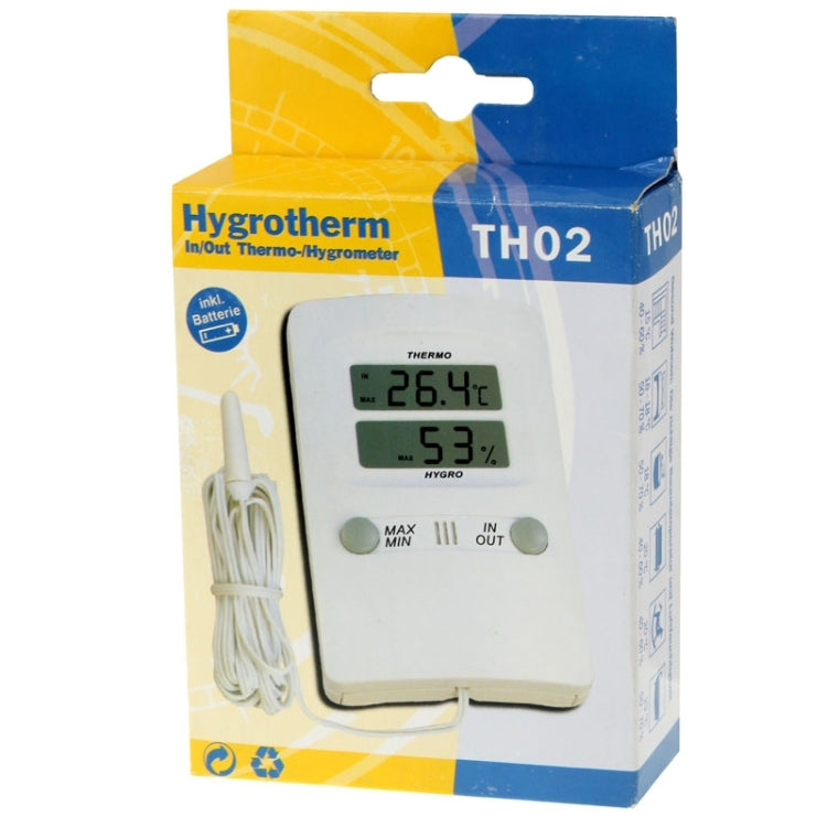TH02 Digital LCD Indoor Outdoor Weather Humidity Hygrometer Thermometer Meter