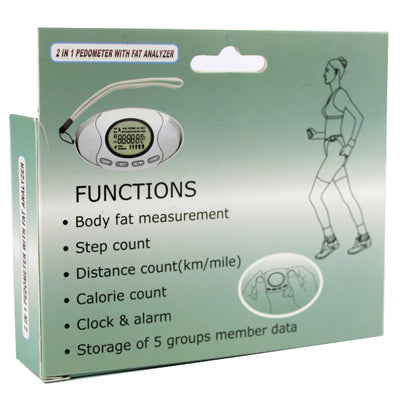 2 in 1 Digital Pedometer with Fat Analyzer