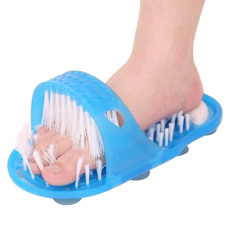 2 PCS Easy Feet Bathroom Clean Exfoliating Scrub Massage Slipper with Brushes