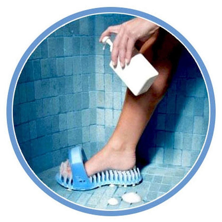 2 PCS Easy Feet Bathroom Clean Exfoliating Scrub Massage Slipper with Brushes