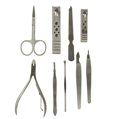 9 in 1 Nail Care Clipper Pedicure Manicure Kits (Large Nail Clippers, Small Nail Clippers, Cuticle Nipper, Scissor, Nail File, Eyebrow Tweezers, Ear Pick, Double Side Nail File, Cuticle Trimmer)
