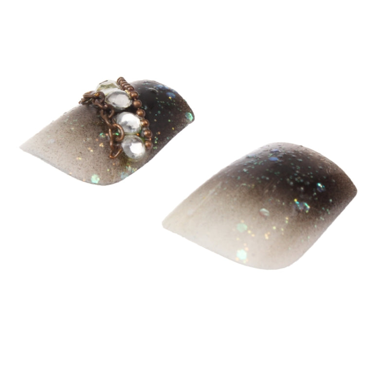 24 in 1 3D Design Rhinestone Nail Stickers, Random Color Delivery