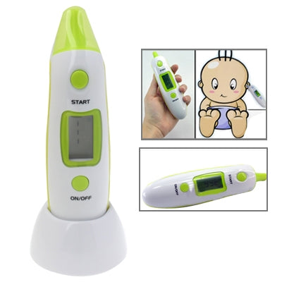 Infrared Ear thermometer with Holder(Yellow Green)