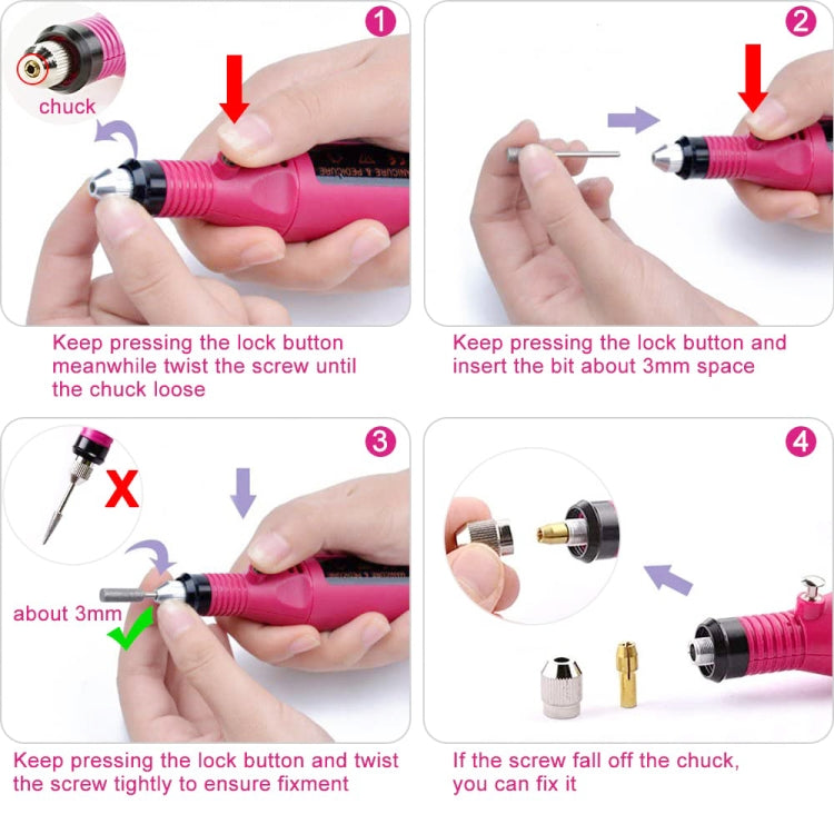 Mini Nail Machine, Variable Speed Rotary Detail Carver(Red)