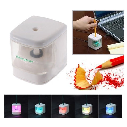 iSharpener - USB Battery Powered Sharpener with LED Lights(White)