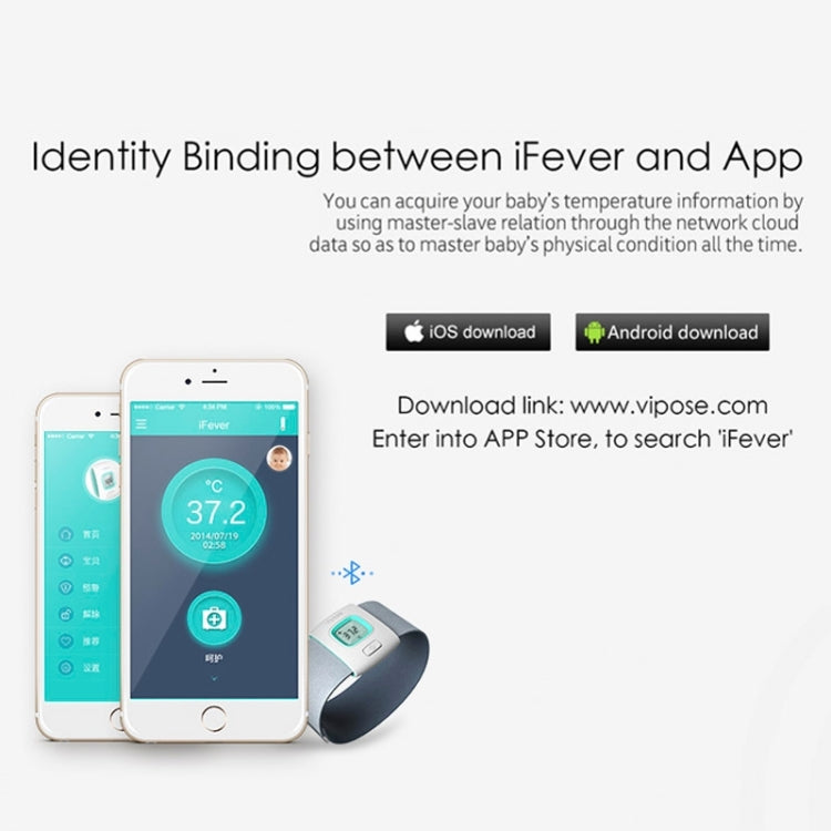 Wearable Health Monitor Wristband Bluetooth Smart Thermometer for Babies Children(Yellow)