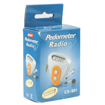 Mini Pedometer in Triangle Fashion Design / Multifunctional radio Pedometer (CX-901), Orange