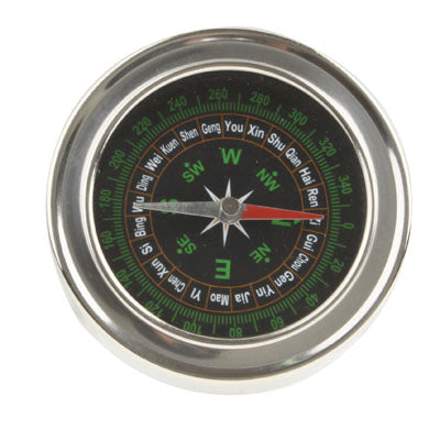 Silver Hand-held Stainless Steel Precise Compass Navigation for Travel Camping(Silver)