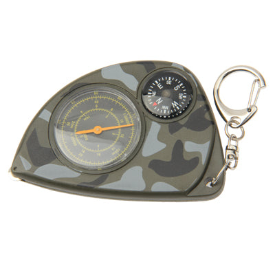 2-in-1 Portable Map Distance Measuring Measurer + Compass with Key Chain for Outdoor Camping Hiking(Army Green)