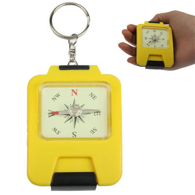 Hand-held Plastic Precise Compass Navigation for Travel Camping(Yellow)
