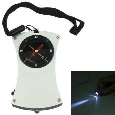 T7546 LED Hand-held Plastic Precise With a Small Flashlight Compass Navigation for Travel Camping
