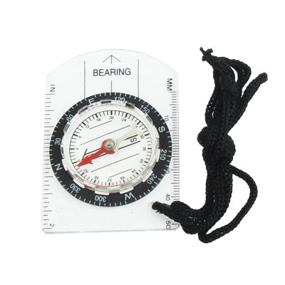 2-in-1 Portable Ruler + Compass with Rope for Outdoor Camping Hiking(Transparent)
