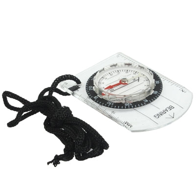 2-in-1 Portable Ruler + Compass with Rope for Outdoor Camping Hiking(Transparent)