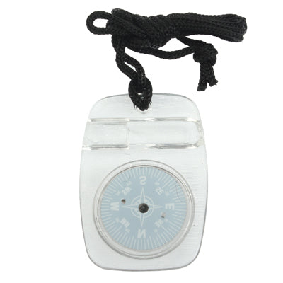 2-in-1 Whistle + Compass with Rope for Outdoor Camping Hiking(Transparent)