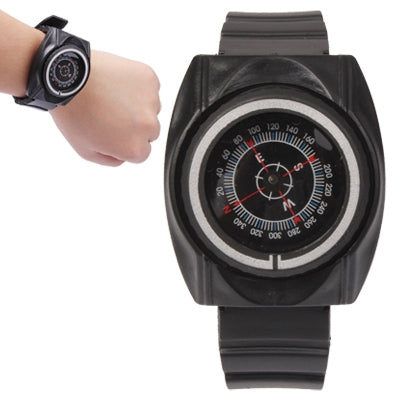 Practical Wrist Watch Style Compass with Strap(Black)