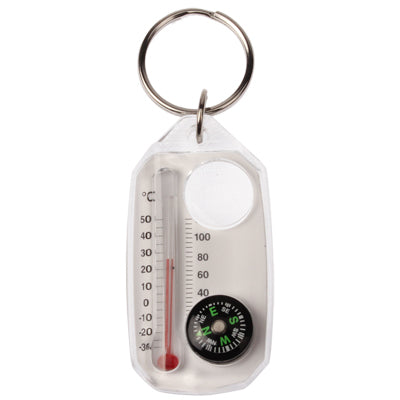 Creative Compass with Thermometer and Keychain for Outdoor Activities(White)