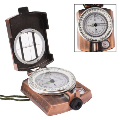 Professional Pocket Military Army Geology Compass with Bubble Level / Neck Strap
