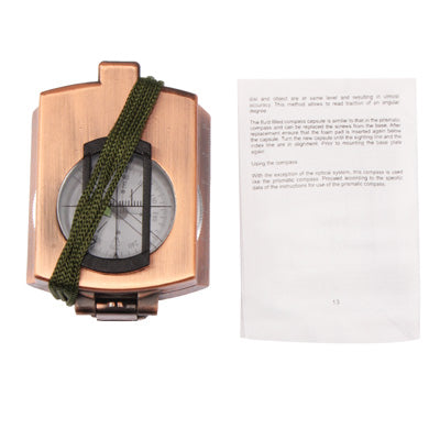 Professional Pocket Military Army Geology Compass with Bubble Level / Neck Strap