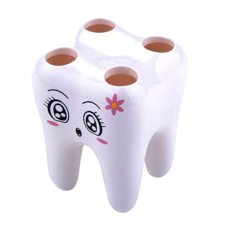 2 PCS Creative Fashion Tooth Style Toothbrush Holder(White)