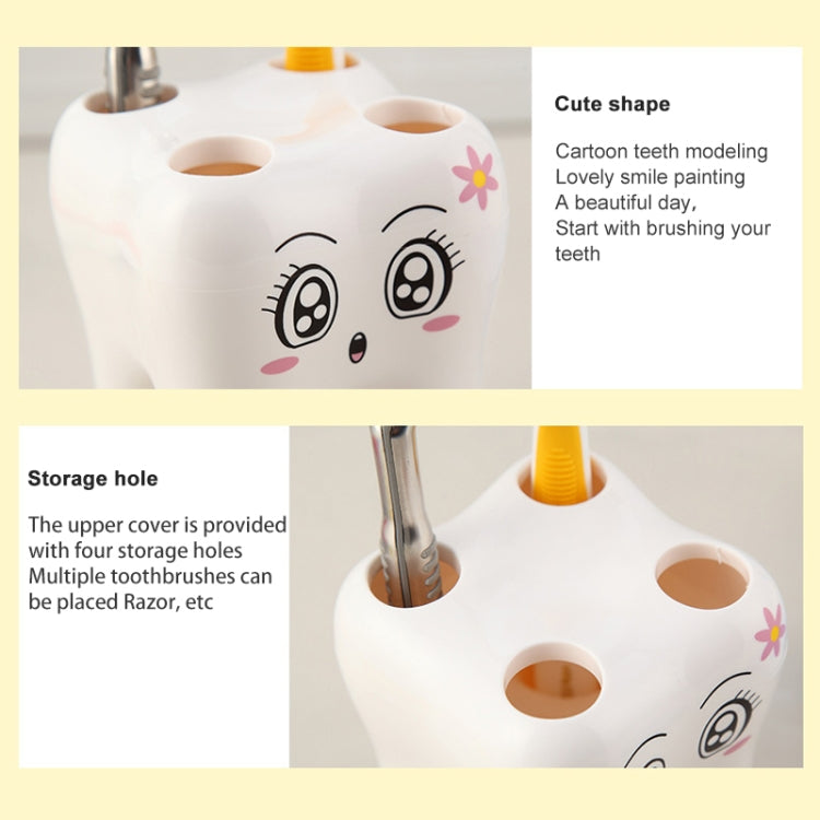 2 PCS Creative Fashion Tooth Style Toothbrush Holder(White)