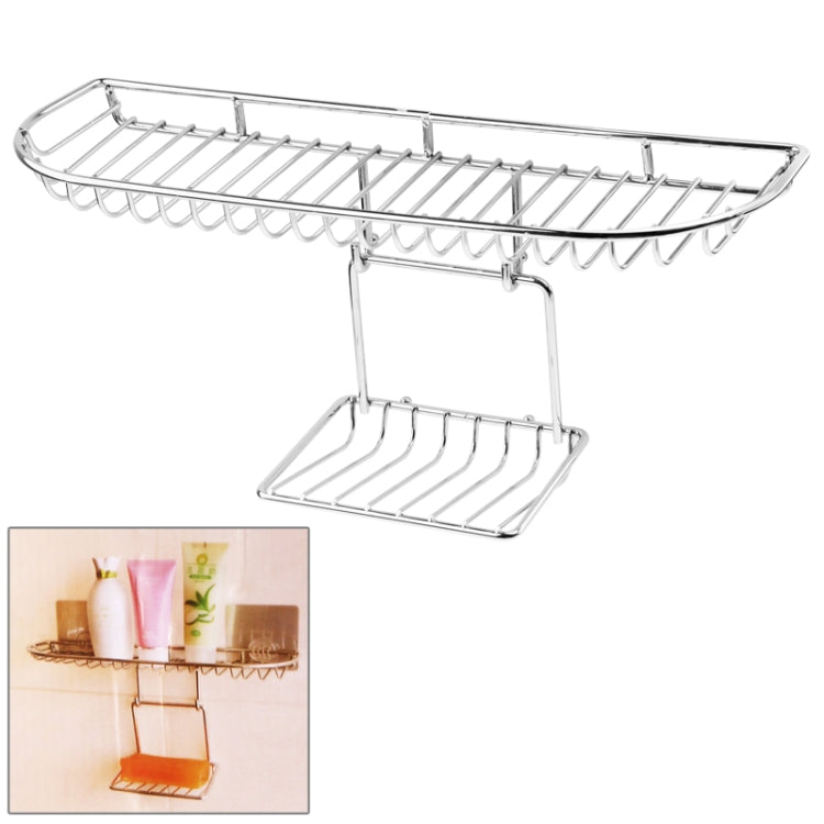 Chrome-plating Steel Bathroom Combination Storage Shelf(Grey)