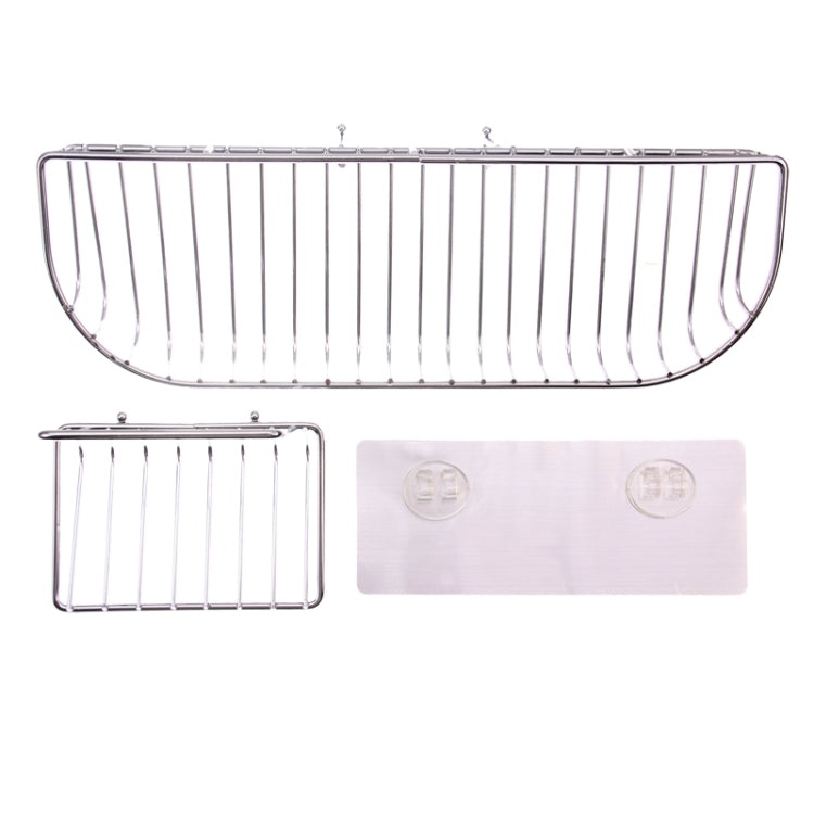 Chrome-plating Steel Bathroom Combination Storage Shelf(Grey)