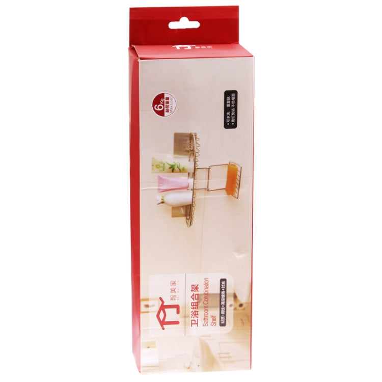 Chrome-plating Steel Bathroom Combination Storage Shelf(Grey)