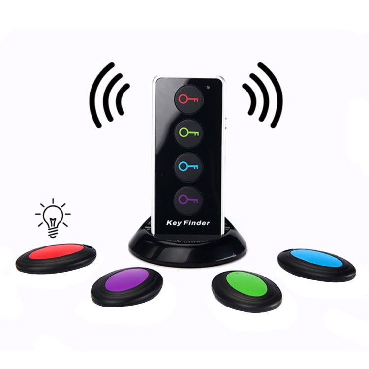 Lenuo Smart Remote Wireless Key Finder with LED Flashlight, 1 RF Transmitter and 4 Receivers(Black)