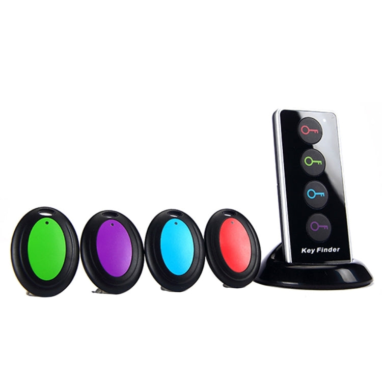 Lenuo Smart Remote Wireless Key Finder with LED Flashlight, 1 RF Transmitter and 4 Receivers(Black)