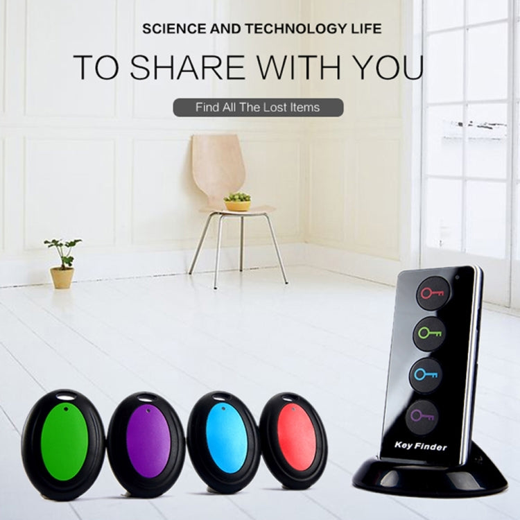 Lenuo Smart Remote Wireless Key Finder with LED Flashlight, 1 RF Transmitter and 4 Receivers(Black)